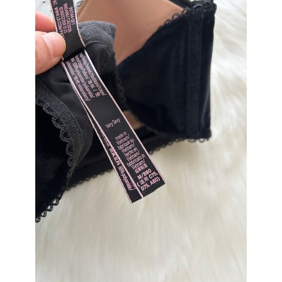 Victoria's Secret Women's Medium High-Neck Embroidered Bra Top - Picture 9 of 14